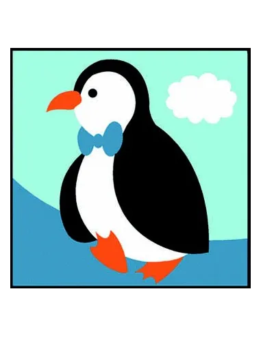 Kit canevas : 20x20 : pingouin
