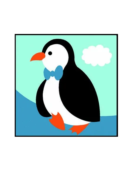 Kit canevas : 20x20 : pingouin