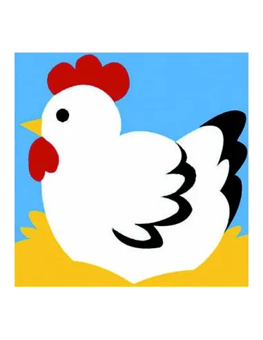 Kit canevas : 20x20 : poule
