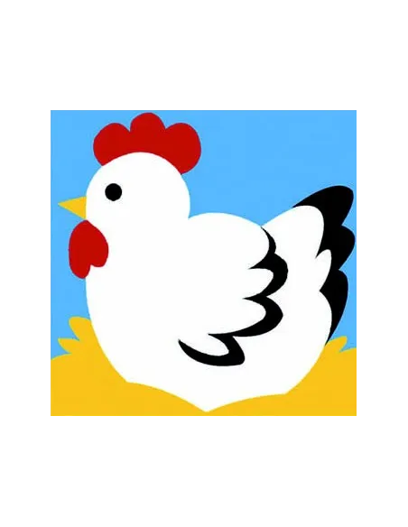 Kit canevas : 20x20 : poule