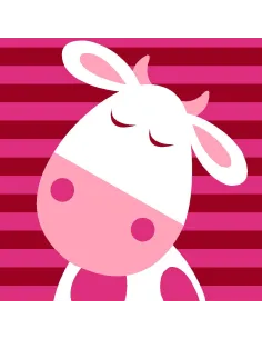 Kit canevas : 20x20 : la vache rose