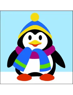 Kit canevas : 20x20 : pingouin hiver