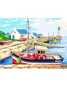 Canevas : 40x50 cm, Le petit port