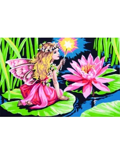 Canevas : 40x50 cm, Fée des nénuphars