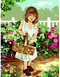 Canevas : 40x50 cm, Cueillette au parc