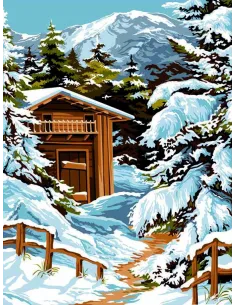 Canevas : 40x50 cm, Neige