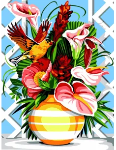 Canevas : 40x50 cm, envol exotique