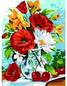 Canevas : 40x50 cm, N18-verrine de printemps canevas