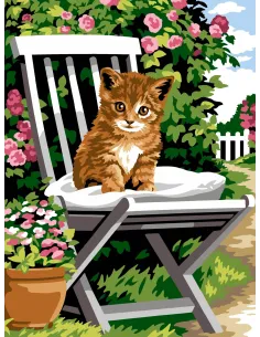 Canevas : 40x50 cm, N22 - repos au jardin