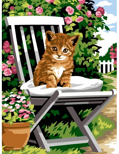 Canevas : 40x50 cm, N22 - repos au jardin