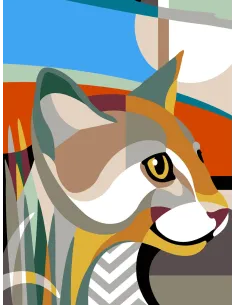 Canevas : 40x50 cm, N22 - chat art