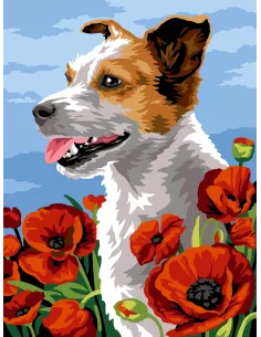 Canevas : 40x50 cm, N23 - dans les coquelicots