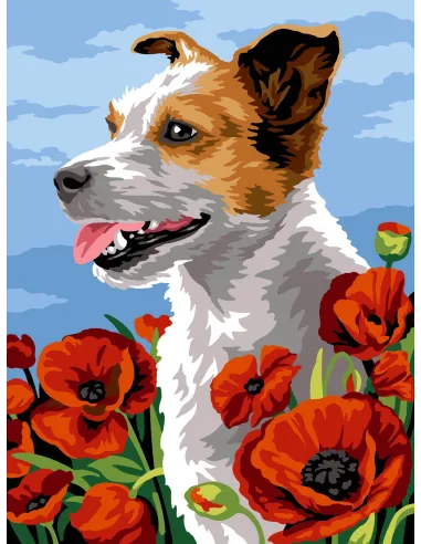 Canevas : 40x50 cm, N23 - dans les coquelicots