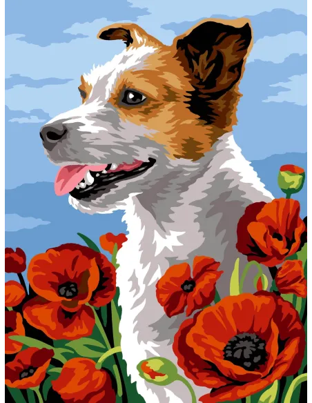 Canevas : 40x50 cm, N23 - dans les coquelicots