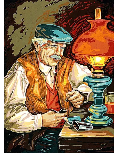 Canevas : 45x60 cm, grand' père
