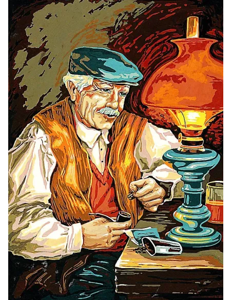 Canevas : 45x60 cm, grand' père