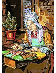 Canevas : 45x60 cm, la dentelière