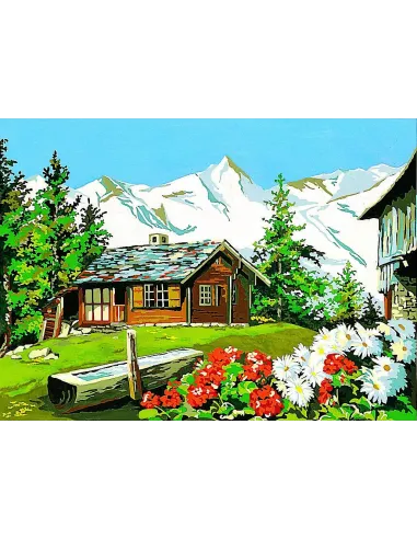 Canevas : 45x60 cm, a la montagne
