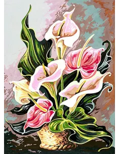 Canevas : 45x60 cm, harmonie roses   