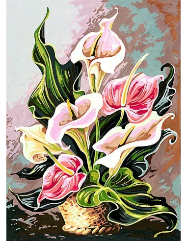 Canevas : 45x60 cm, harmonie roses   