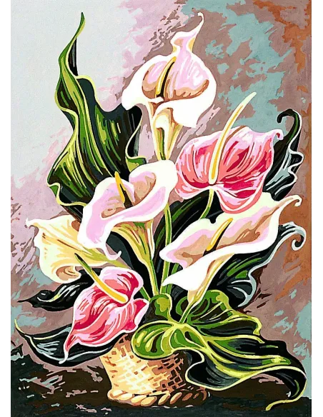 Canevas : 45x60 cm, harmonie roses   