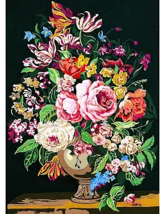 Canevas : 45x60 cm, le vase de fleurs