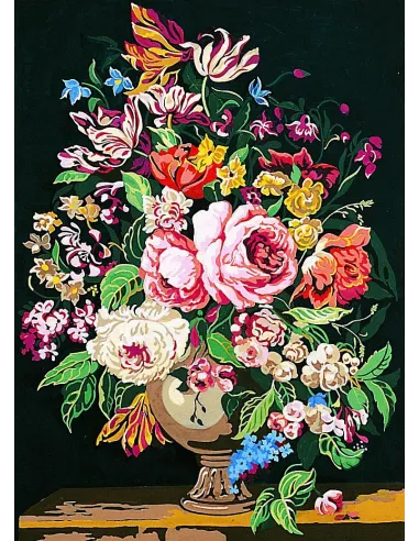 Canevas : 45x60 cm, le vase de fleurs