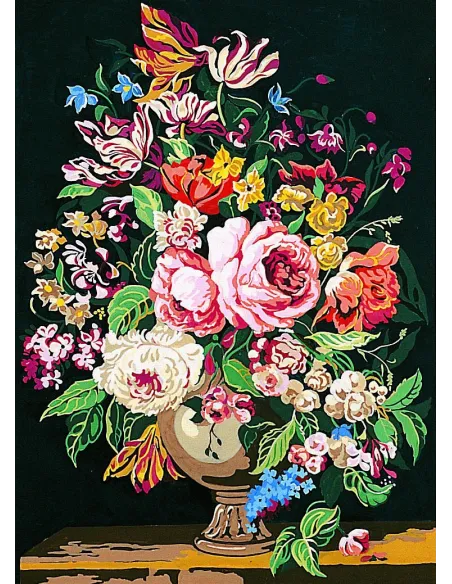 Canevas : 45x60 cm, le vase de fleurs