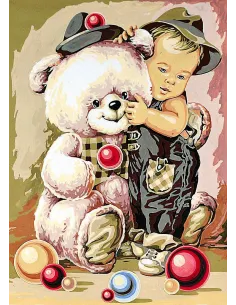 Canevas : 45x60 cm, l'enfant de l/balle
