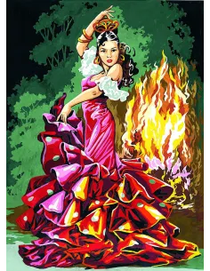 Canevas : 45x60 cm, Danse de nuit