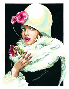 Canevas : 45x60 cm, La rose de noël