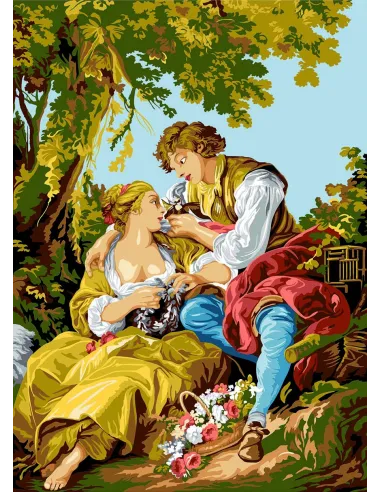 Canevas : 45x60 cm, La cage d'après François boucher