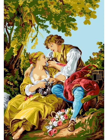 Canevas : 45x60 cm, La cage d'après François boucher