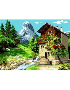 Canevas : 45x60 cm, Les cimes
