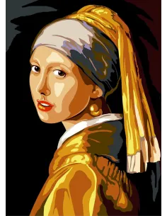 Canevas : 45x60 cm, La jeune fille a la perle
