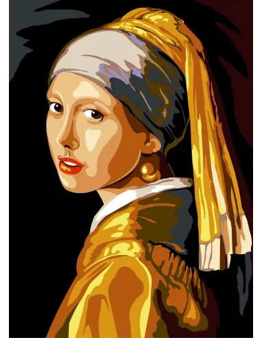 Canevas : 45x60 cm, La jeune fille a la perle