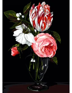 Canevas : 45x60 cm, Le vase de verre