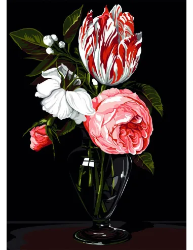 Canevas : 45x60 cm, Le vase de verre