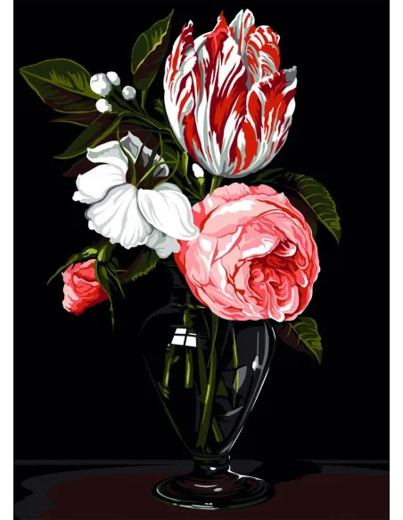 Canevas : 45x60 cm, Le vase de verre