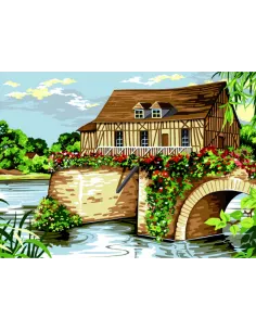 Canevas : 45x60 cm, Le moulin Vernon