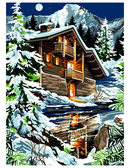 Canevas : 45x60 cm, Bleu nuit
