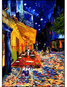 Canevas : 45x60 cm, Terrasse de café - Van Gogh