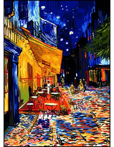 Canevas : 45x60 cm, Terrasse de café - Van Gogh