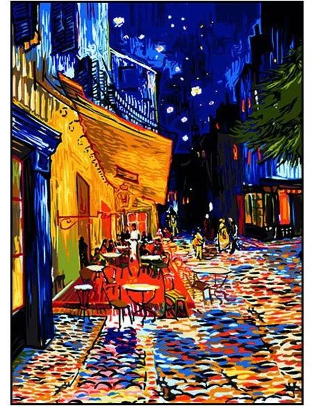 Canevas : 45x60 cm, Terrasse de café - Van Gogh