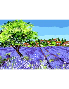 Canevas : 45x60 cm, L'olivier du village