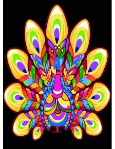 Canevas : 45x60 cm, Paon