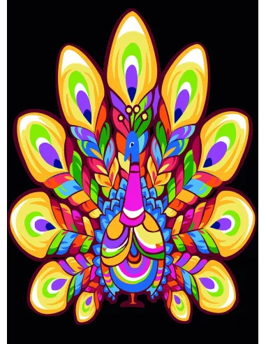 Canevas : 45x60 cm, Paon