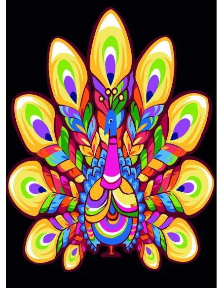 Canevas : 45x60 cm, Paon