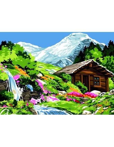 Canevas : 45x60 cm, La petite cascade