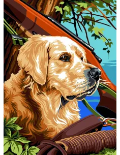 Canevas : 45x60 cm, N17-pose de chasse